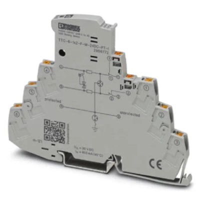 Phoenix Contact Surge Protector 10 kA DIN Rail Mount TTC Series 83.5mm Length Model 2906772