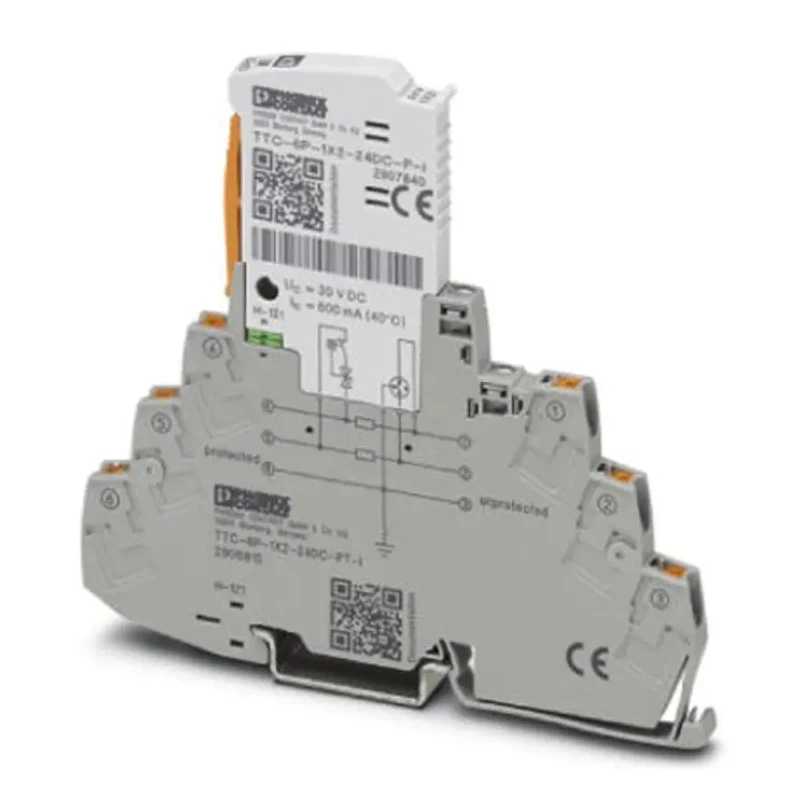 Phoenix Contact Surge Protector, Maximum Surge Current 10 kA, DIN Rail Mount, TTC Series Model 2908193