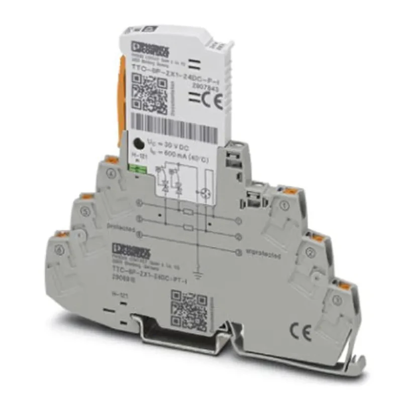 Phoenix Contact Surge Protector TTC Series 10 kA Maximum Surge Current DIN Rail Mount 100mm Length 6.2mm Depth 2906816