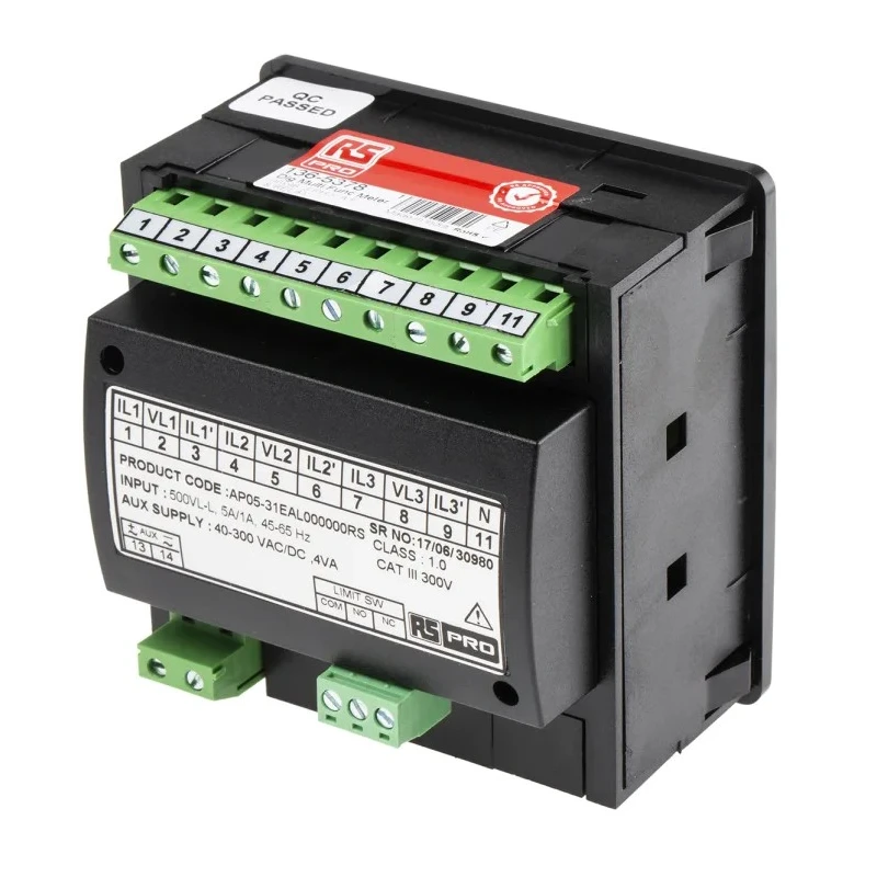 RS Pro LED Digital Panel Multifunction Meter for Voltage, Hour, Frequency, Rotational Speed, Current, 92 mm x 92 mm 136-5378