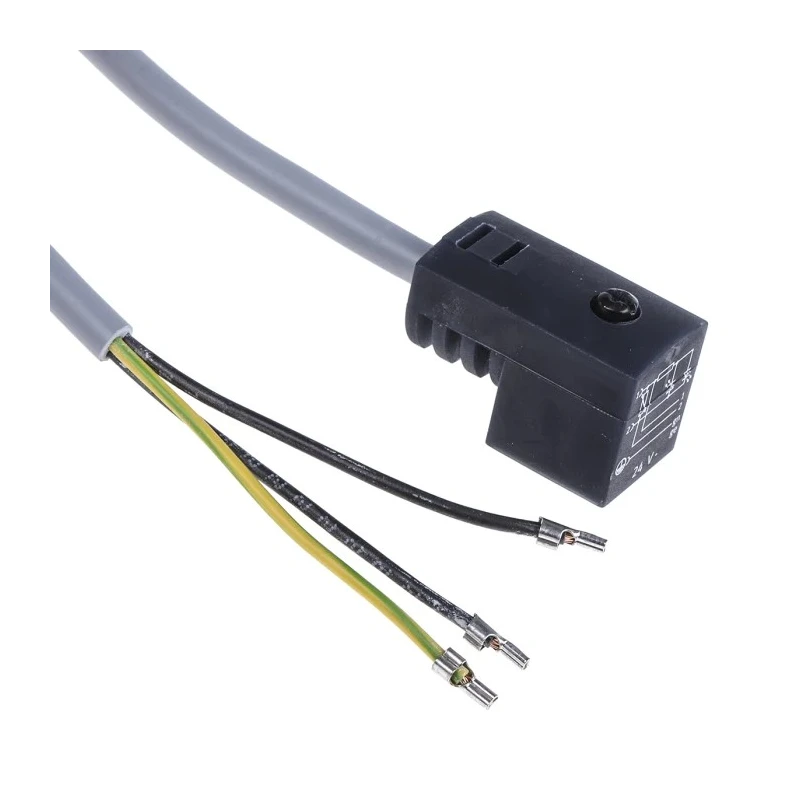 Festo Cable Lead for Use With Valves with EB Solenoid Coil, Angled Socket Connection, 2.5m Length KMEB-1-24-2.5-LED
