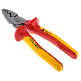 RS PRO Crimp Tool for Wire End Sleeves 180mm Length Adjustable Ratchet VDE 1000V 16 mm² Maximum Wire Size 136-6974