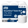Tork Toilet Roll 6 Rolls of 1150 Sheets, 2 Ply, 44 mm Core Diameter, 199 mm Roll Diameter, SmartOne Series 472242