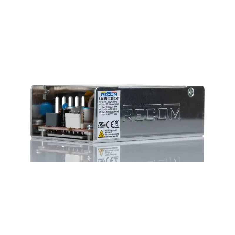 Recom Enclosed Panel Mount Switching Power Supply 12V DC 150W 91% Efficiency RAC150-12SG/ENC
