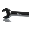 RS PRO Ratchet Spanner 12 mm, 169mm Overall Chrome Vanadium Steel Chrome Finish 144-7960