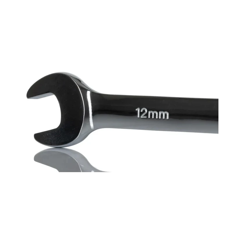 RS PRO Ratchet Spanner 12 mm, 169mm Overall Chrome Vanadium Steel Chrome Finish 144-7960