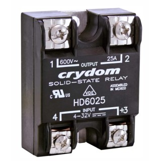 Crydom HD Series Solid State Relay Panel Mount 125A Load 530V AC Load 32V DC Control HD48125K