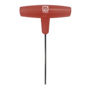 RS PRO T Handle Metric Hex Key Long Arm 2.5 mm Chrome Vanadium Steel Chemical Black Plated 151-1512