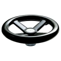 RS PRO Black Phenoplast Four Spoke Hand Wheel, 160 mm Diameter, Steel Insert, Drilled Hub 161-2022
