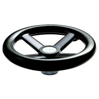 RS PRO Black Phenoplast Four Spoke Hand Wheel, 160 mm Diameter, Steel Insert, Drilled Hub 161-2022