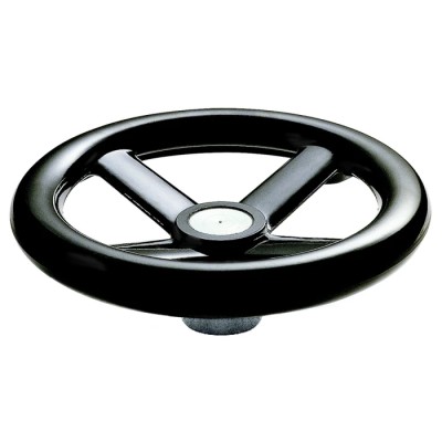 RS PRO Black Phenoplast Four Spoke Hand Wheel, 160 mm Diameter, Steel Insert, Drilled Hub 161-2022