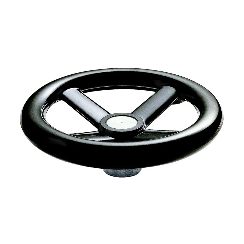 RS PRO Black Phenoplast Four Spoke Hand Wheel, 160 mm Diameter, Steel Insert, Drilled Hub 161-2022