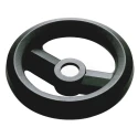 RS PRO Black Fibreglass Reinforced Technopolymer Hand Wheel 200 mm Diameter 161-1984