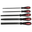 RS PRO 5 Piece Engineers File Set Second Cut 200 mm with Handle Included 161-1466