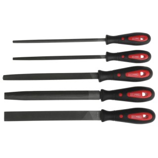 RS PRO 5 Piece Engineers File Set Second Cut 200 mm with Handle Included 161-1466