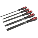 RS PRO 5 Piece Engineers File Set Second Cut 200 mm with Handle Included 161-1466