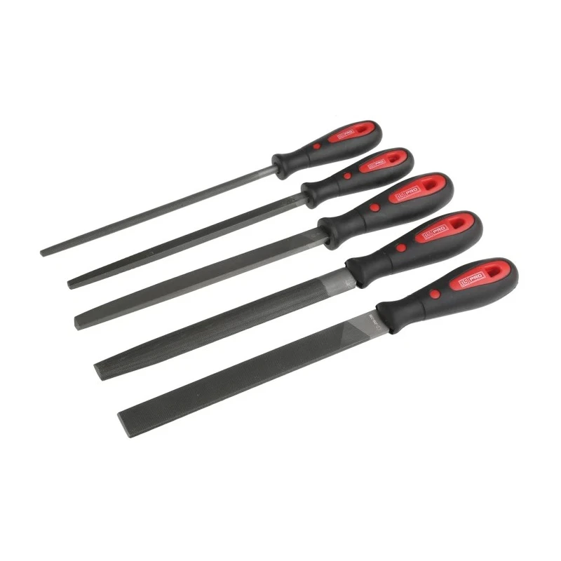 RS PRO 5 Piece Engineers File Set Second Cut 200 mm with Handle Included 161-1466