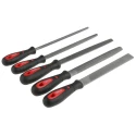 RS PRO 5 Piece Engineers File Set Second Cut 200 mm with Handle Included 161-1466