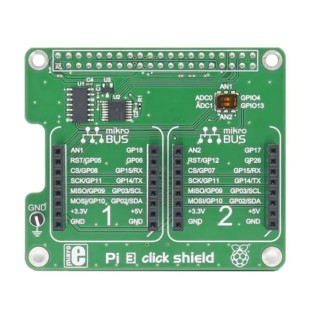 MikroElektronika Pi 3 Click Shield with 2 MikroBus Socket for Raspberry Pi MIKROE-2756