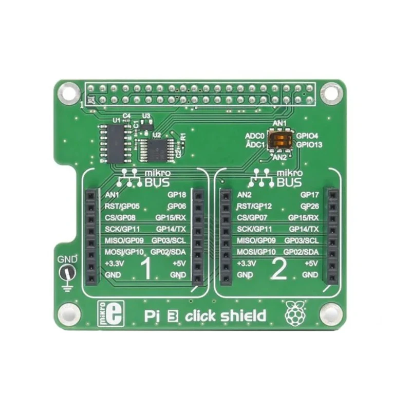 MikroElektronika Pi 3 Click Shield with 2 MikroBus Socket for Raspberry Pi MIKROE-2756