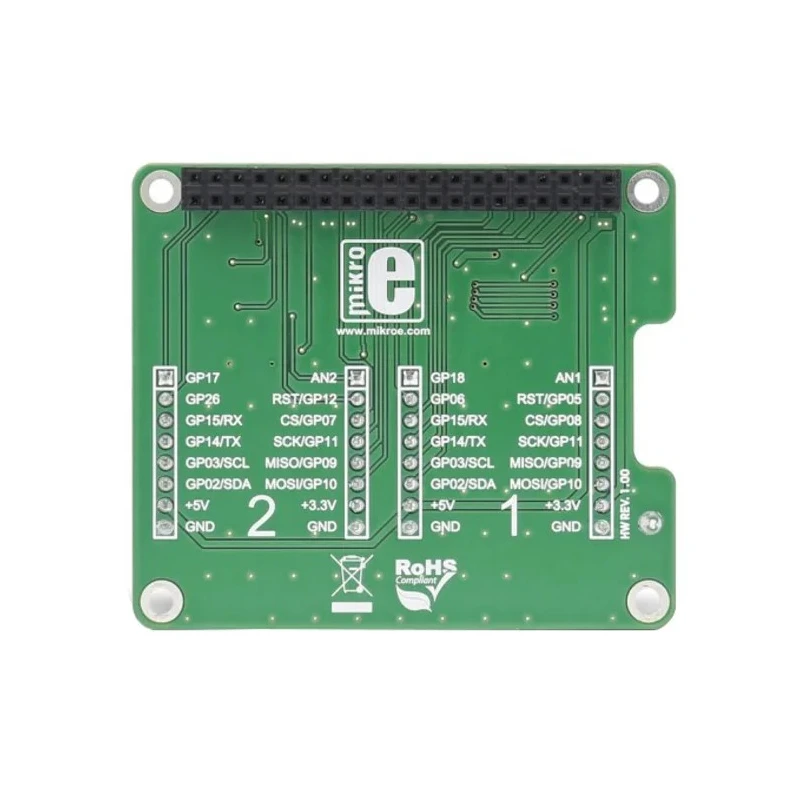 MikroElektronika Pi 3 Click Shield with 2 MikroBus Socket for Raspberry Pi MIKROE-2756