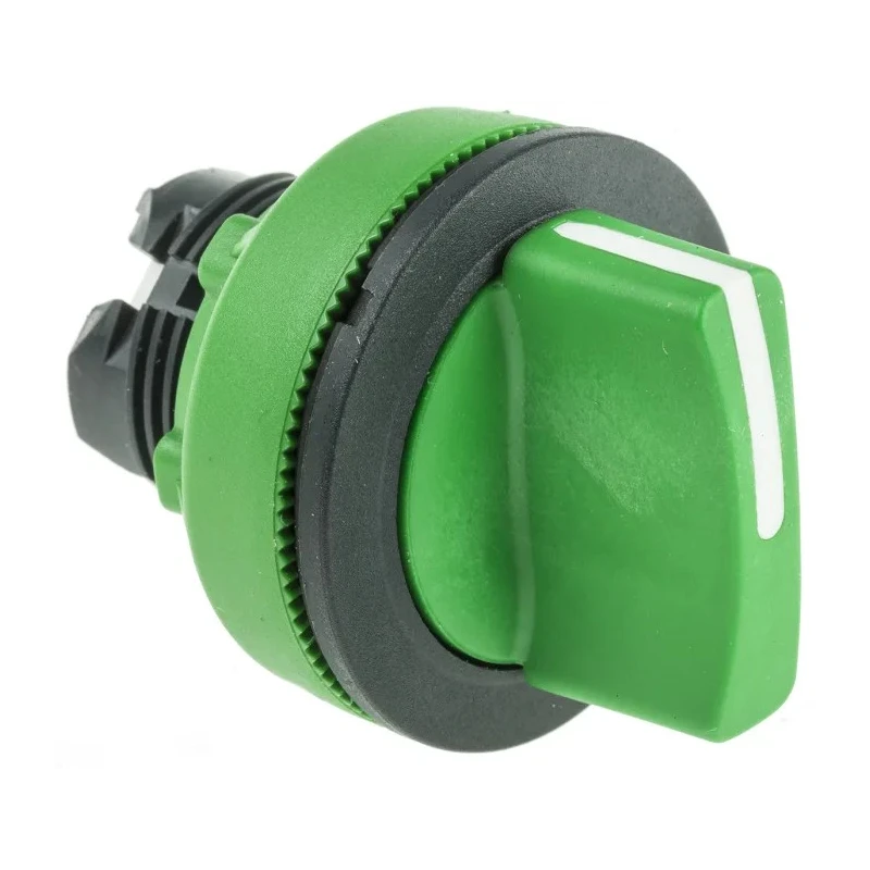 Schneider Electric Harmony XB5 Series 2 Position Selector Switch Head, 30 mm Cutout Diameter, Green Handle, IP66 ZB5FD403