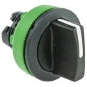 Schneider Electric Harmony XB5 Series 2 Position Selector Switch Head, 30 mm Cutout, Black Handle, IP67, IP66, IP69K ZB5FD4