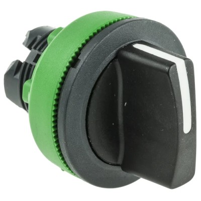 Schneider Electric Harmony XB5 Series 2 Position Selector Switch Head, 30 mm Cutout, Black Handle, IP67, IP66, IP69K ZB5FD4