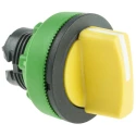 Schneider Electric Harmony XB5 Series 3 Position Selector Switch Head 30 mm Cutout Yellow Handle IP69K IP67 IP66 ZB5FD805