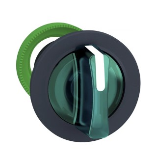 Schneider Electric Harmony XB5 Series 2 Position Illuminated Selector Switch Head 30 mm Cutout Green Handle IP67 ZB5FK1233