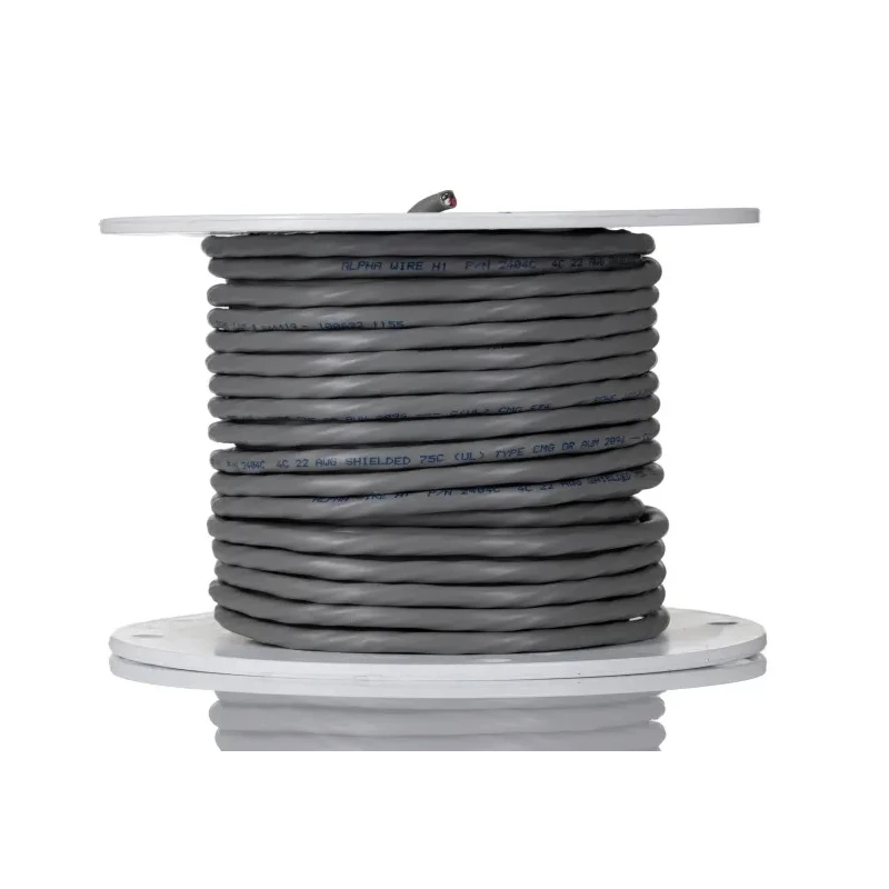Alpha Wire Alpha Essentials Communication & Control Control Cable 4 Cores 0.35mm² 22 AWG Screened Armoured Grey 2404C SL005