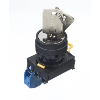 Idec Key Switch IP65 Rated SPST 2-Position Maintained Screw Terminal Straight Key  IP65