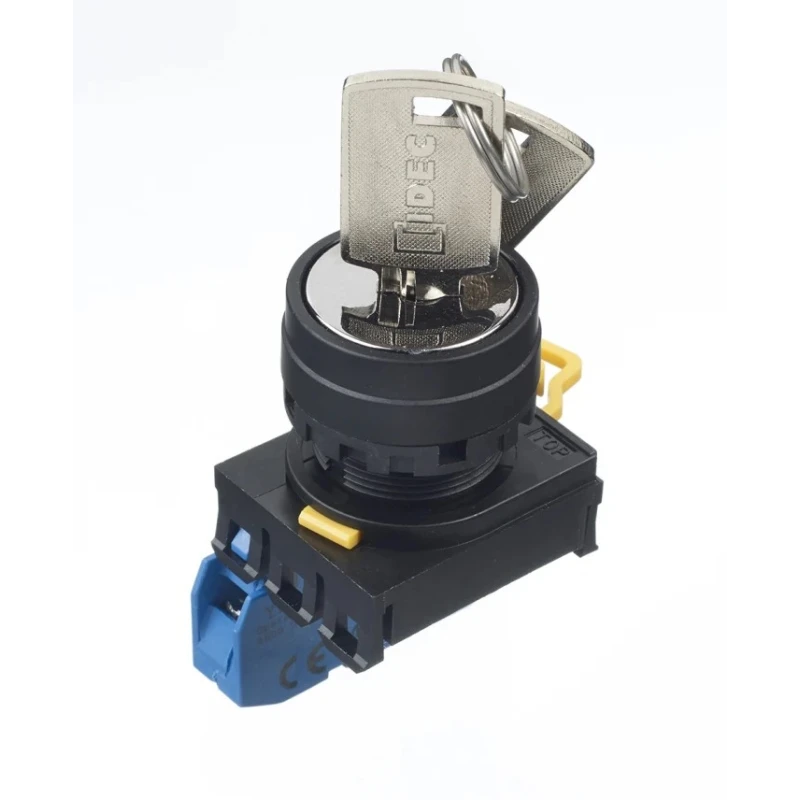 Idec Key Switch IP65 Rated SPST 2-Position Maintained Screw Terminal Straight Key  IP65