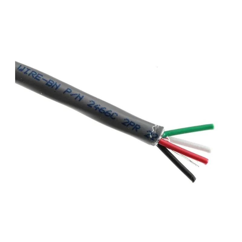 Alpha Wire Alpha Essentials Communication & Control Series 2 Core Screened Audio Cable 4.32 mm OD, 304 m Length 2466C SL001