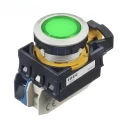 Idec CW Series Illuminated Push Button Switch, Maintained, Panel Mount, 22 mm Cutout, SPST, Green LED, IP65 CW4L-A1E10Q4G