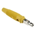 Hirschmann Test & Measurement Yellow Male Banana Plug 4 mm Connector, Screw Termination, 60V dc, 16A, Nickel 930058103