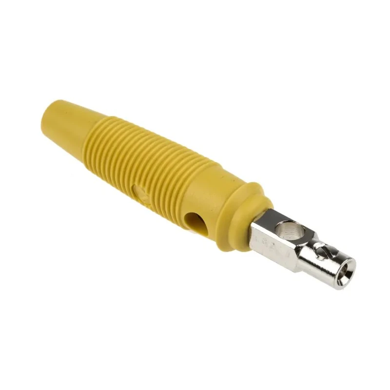Hirschmann Test & Measurement Yellow Male Banana Plug 4 mm Connector, Screw Termination, 60V dc, 16A, Nickel 930058103