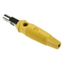 Hirschmann Test & Measurement Yellow Male Banana Plug 4 mm Connector, Screw Termination, 60V dc, 16A, Nickel 930058103