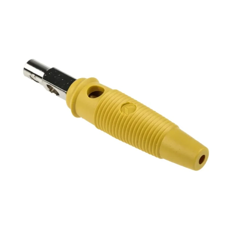 Hirschmann Test & Measurement Yellow Male Banana Plug 4 mm Connector, Screw Termination, 60V dc, 16A, Nickel 930058103