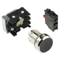Siemens SIRIUS ACT 3SU11 Series Push Button Complete Unit, Panel Mount, 22 mm Cutout, Black, SPST 3SU1150-0AB10-1CA0