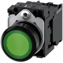 Siemens SIRIUS ACT 3SU11 Series Illuminated Push Button Complete Unit Panel Mount 22mm Cutout Green SPST 3SU1106-0AB40-1BA0