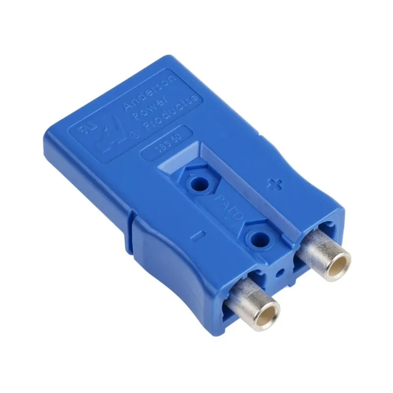 Anderson Power Products SBS Series 2 Way Male Battery Connector, Straight Cable, 600V, 110A SBS50BLU08