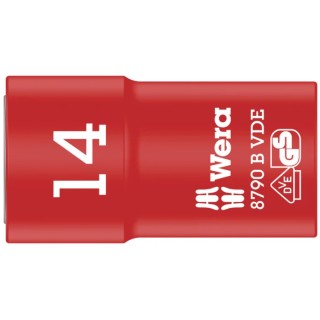 Wera 3/8 in Drive 14 mm 6 Point Hex Insulated Socket VDE 1000V Approved IEC 60900, 46mm Overall Length 05004958001