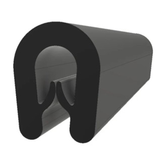 RS PRO Black Nitrile Rubber (NBR) Edge Protection Strip 20 m Length 7.4 mm Width 9.7 mm Height 175-2573