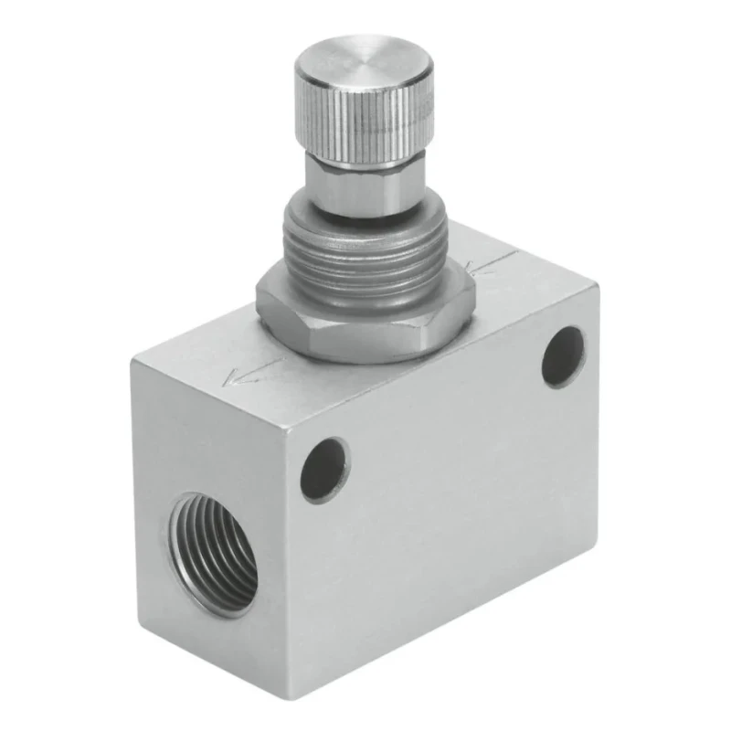 Festo GR Series Flow Controller Flow Valve, 10 Bar Maximum Operating Pressure, G 1/8 Inlet and Outlet Thread GR-1/8-B