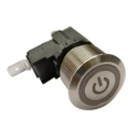 RS PRO Illuminated Push Button Switch, Latching, Panel Mount, 22.2 mm Cutout, SPST, White LED, IP67, 250 V ac 175-8198