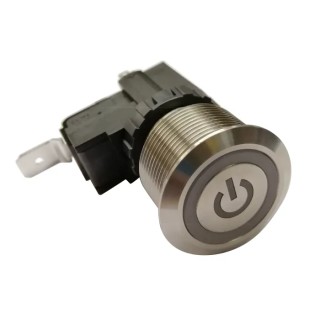 RS PRO Illuminated Push Button Switch, Latching, Panel Mount, 22.2 mm Cutout, SPST, White LED, IP67, 250 V ac 175-8198