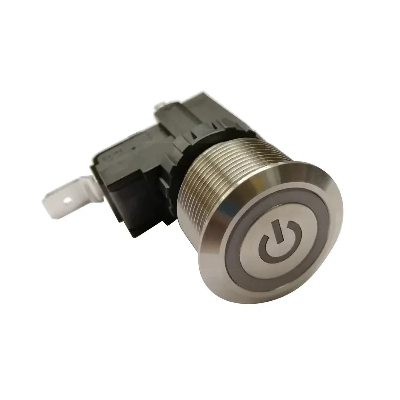 RS PRO Illuminated Push Button Switch, Latching, Panel Mount, 22.2 mm Cutout, SPST, White LED, IP67, 250 V ac 175-8198