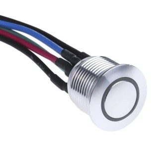 RS PRO Illuminated Momentary Push Button Switch Panel Mount 16 mm Cutout SPST RGB LED IP67 36 V dc 175-8464