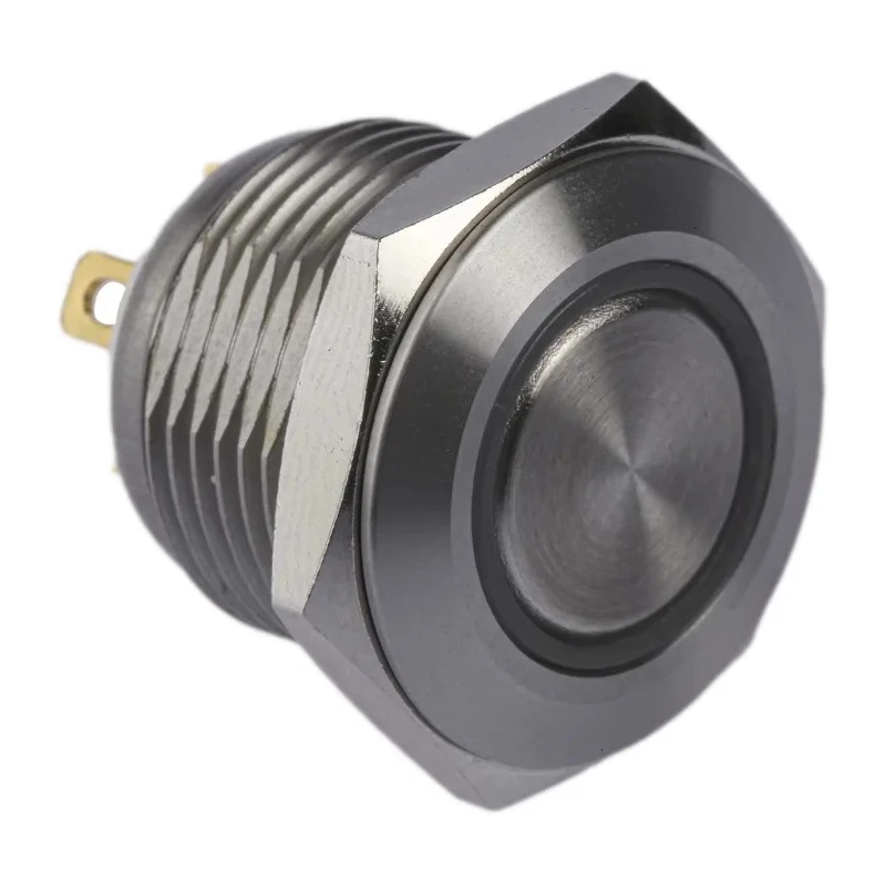 RS PRO Illuminated Momentary Push Button Switch Panel Mount 16 mm Cutout SPST Blue LED IP67 36 V DC 175-9195